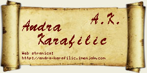 Andra Karafilić vizit kartica